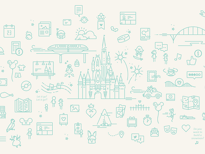 Disney - Customer Journey Map Illustrations commerce design design thinking icons illustration magento mobile responsive shopping tablet web design