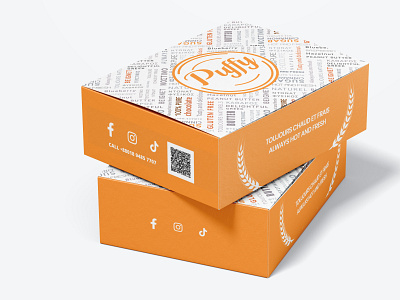 Paper box packaging mockup for Puffy 3d branding paper box packaging mockup