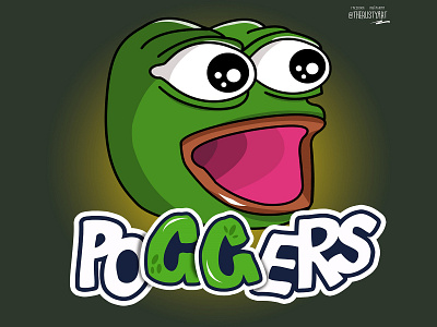 Poggers Twitch Lettering art