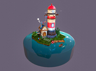 3D lighthouse diorama blender 3d blender cgi diorama lighthouse render