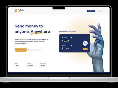 Landing Page clea clean design currency design desktop finance fintech logo payment ui
