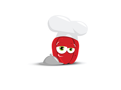 The Chef branding cartoon character illustration mascot pencil