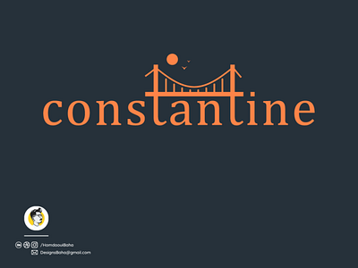 constantine algeria branding bridge concept constantine design illustration landmark logo logo design logotype suspended bridge