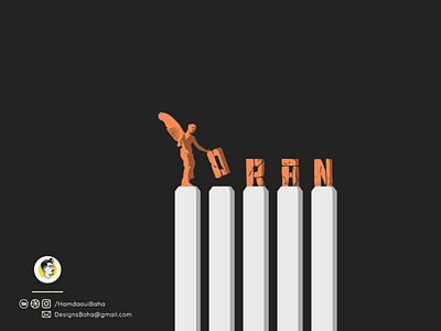 Oran algeria algerie design illustration landmark logo logo design logotype monument orange sidi brahim وهران