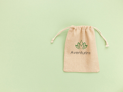 Aventurine poche en lin branding design logo logo design logodesign logotype lotus lotus flower lotus logo