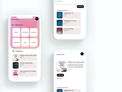 Digital Library app appdesign branding design digitallibrary digitallibraryapp icon minimal uidesign uiux uiuxdesign ux website