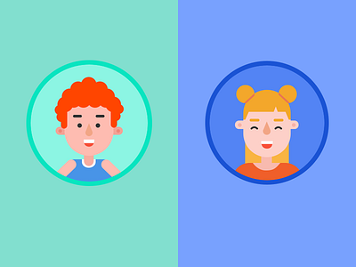 Boy & Girl Flat Avatar avatar boy character flat girl illustration profile