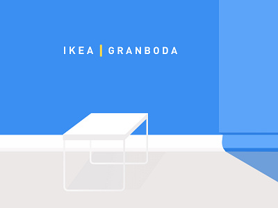 IKEA-GRANBODA blue furnitures ikea illustration minimalism simple sweden table