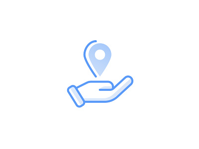 Location Checkin Icon blue hand icon illustration line icons location vector