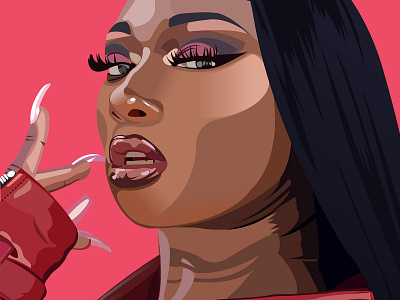 Vector - Megan Thee Stallion art girl illustration illustrator megan thee stallion musician portrait rapper singer vector