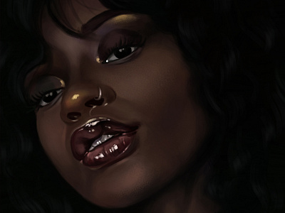 Girl afro american beautiful black digital art digital painting girl illustration illustrator photoshop portrait