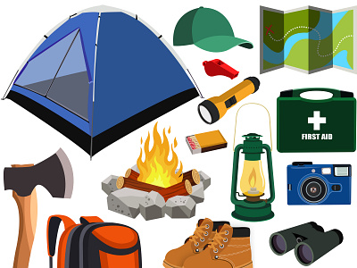 Boy Scout Icons art boy scout digitalart icon icons illustration illustrator tent vector