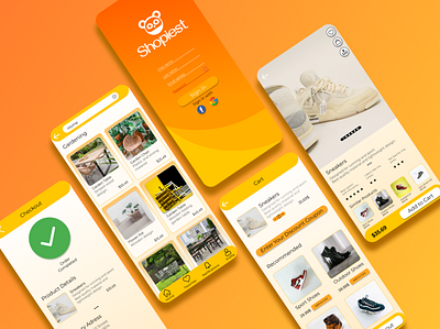 Shopiest E-commerce Mobile Application app application branding design logo mobile orange product prototype typography ui usability user experience ux yellow