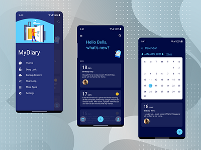 My Diary design figma mobile ui vector