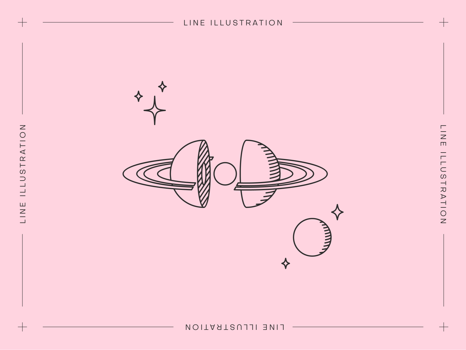 Monstera Box #06: Saturn american traditional cosmo david bowie illustration line linework minimal old american planets saturn space tattoo