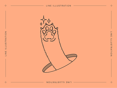Monstera Box #09: Cats american traditional cats illustration line linework minimal old american paw tattoo