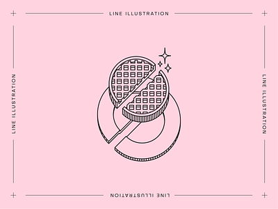 Monstera Box #11: Eggos american traditional eggos eleven illustration line linework minimal old american stranger things tattoo thick lines waffles