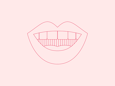 Bragging 2d agency flat icon illustration line lips minimal mouth smile spot illustration talking vector illustration