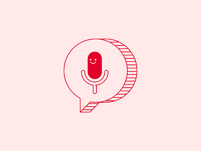 Whatsapp Audio message app audio character flat happy illustration line message mic microphone minimal smile smiley face text balloon thick lines