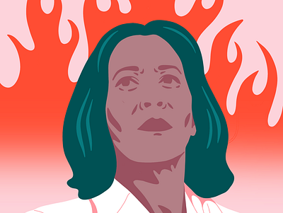 Kamala 🔥 election 2020 female feminist fire illustration kamala harris lit portrait vice president elect