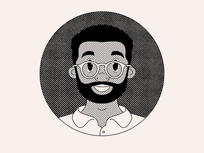 Ângelo Delgado 2d character glasses halftone illustration line man portrait textures