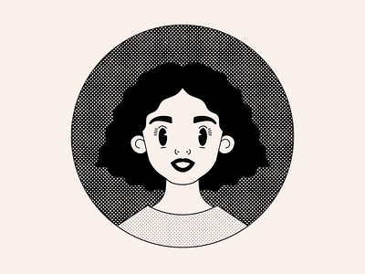 Self-portrait 2d avatar character girl halftone illustration line portrait self-portrait textures