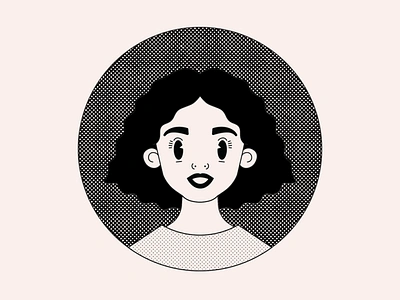 Self-portrait 2d avatar character girl halftone illustration line portrait self portrait textures