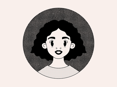 Self-portrait 2d avatar character girl halftone illustration line portrait self portrait textures