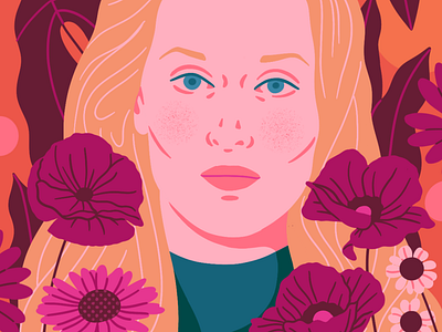 Meryl flowers illustration meryl streep portrait