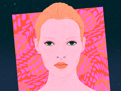 Kate Moss III colorful groovy illustration kate moss pattern portrait psychedelic retro texture vintage
