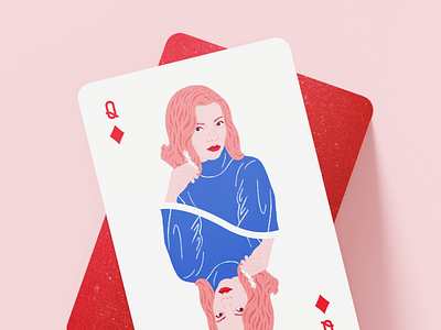 Beth Harmon, Queen of Chess 2d anya taylor joy beth harmon character deck of cards illustration playing cards portrait queen of diamonds queen of gambits