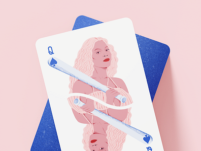 Beyoncé, Queen of Everything 2d baseball bat beyoncé deck of cards hold up illustration playing cards portrait queen bey queen of spades