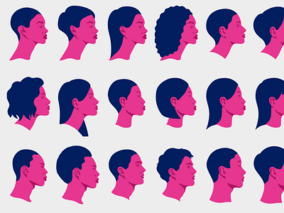 Modular Illustration System character faces head heads illustration modular portrait