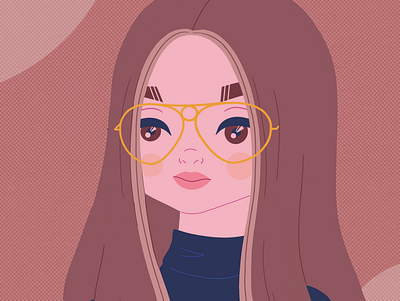 Gloria Steinem 2d aviator character feminism feminist feminist art flat glasses gloria steinem icon illustration portrait