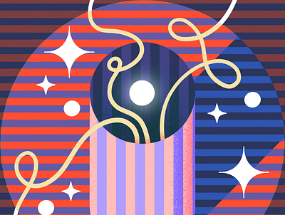 ✨⚪️➰ 2d abstract geometric illustration sparkle stars stripes