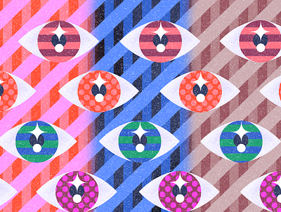 👁👁👁 eyes flat illustration procreate texture