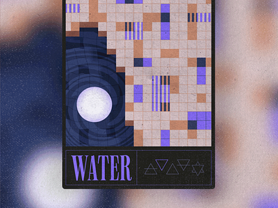 Water card cards ui collectibles collection elements geometric graphic design illustration magic mystical nft procreate texture trading water