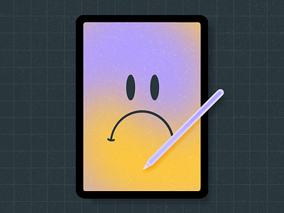 Day #12 Inktober 2021 — Stuck apple pen challenge creativity drawing illustration inktober 2021 ipad no inspiration sad face smiley stucl tablet