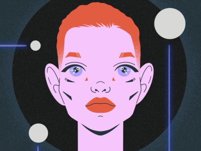 Portrait of a girl in space daphne groeneveld girl illustration model portrait space woman