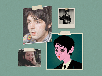 Portrait of Paul McCartney (Moodboard) character get back illustration inspiration moodboard paul mccartney portrait process the bealtes