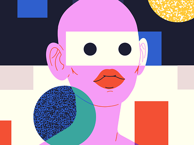Untitled character flat girl illustration portrait shapes texture woman