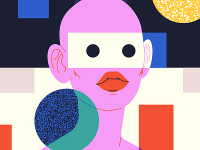 Untitled character flat girl illustration portrait shapes texture woman