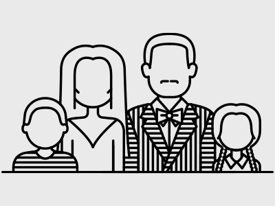 The Addams Family addams family avatar character clean family halloween horror illustration line minimal portrait tv series