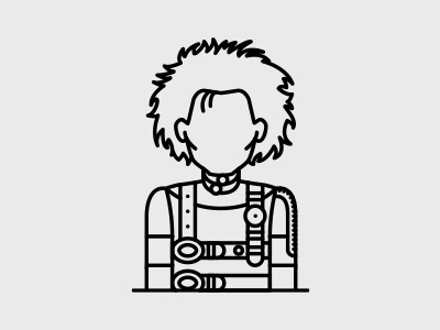 Edward Scissorhands avatar character clean edward scissorhands horror illustration johnny depp line minimal movie portrait tim burton