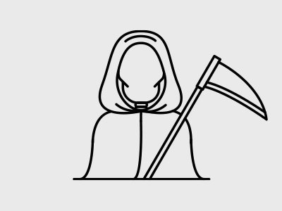 Death avatar character clean death horror illustration line minimal portrait