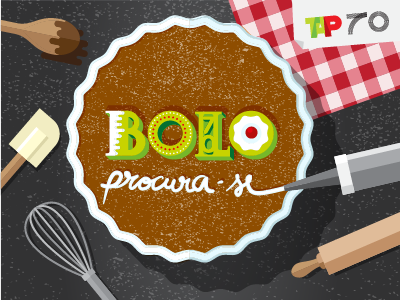 Bolo Procura-se (Portuguese version) birthday birthday cake cake flat food illustration typography vector