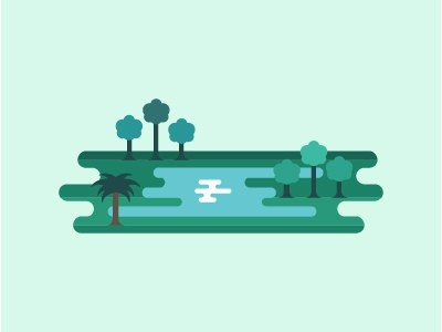 Parque da Cidade brasilia brazil flat flip flap illustration lake minimalist nature park tap portugal travel vector illustration