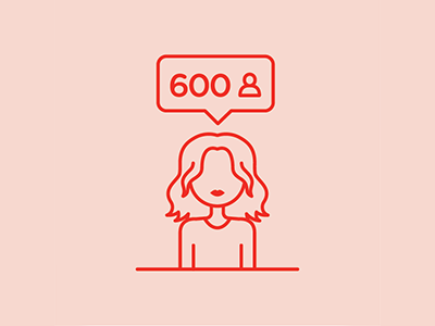 600 Followers on Instagram avatar clean flat followers icon illustration instagram line minimal portrait selfie social