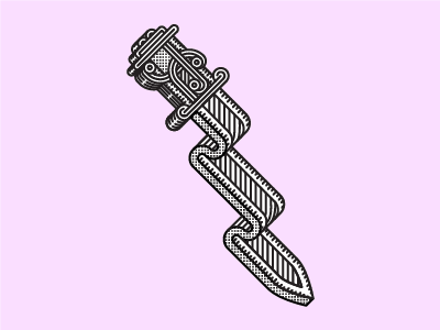 Sword crooked illustration line spot illustration sword