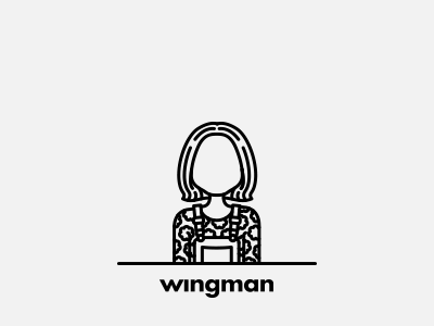 Wingman Team: Marta Baptista agency avatar character clean copywriter illustration line minimal wingman